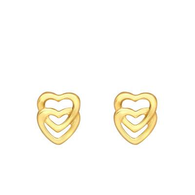 Boucles d'oreilles Coeurs Entrelacés en Or Jaune 375 - Emanessence