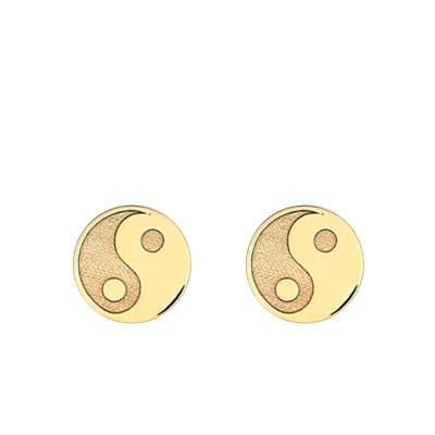Boucles d'oreilles Yin-Yang en Or Jaune 375 - Emanessence