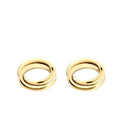 Boucles d'oreilles Ovales Croisées en Or Jaune 375 - Emanessence
