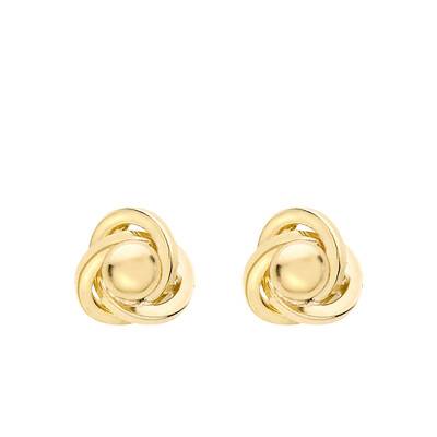 Boucles d'oreilles Noeud & Boule, 8 mm, Or Jaune 375 - Emanessence