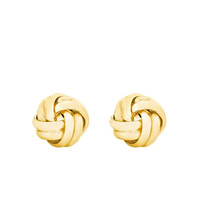 375 Yellow Gold Double Knot Earrings - Emanessence