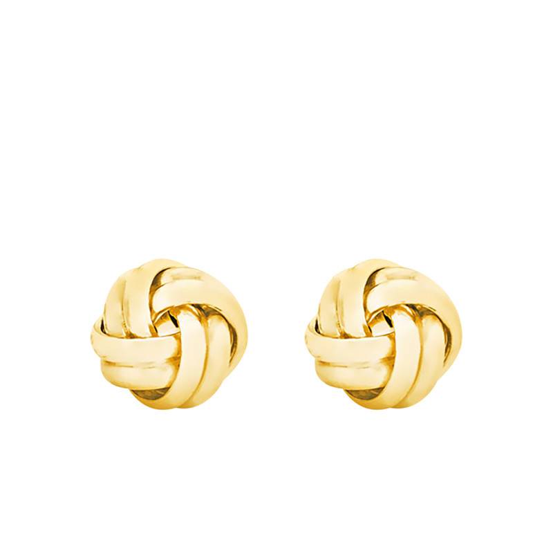 375 Yellow Gold Double Knot Earrings - Emanessence