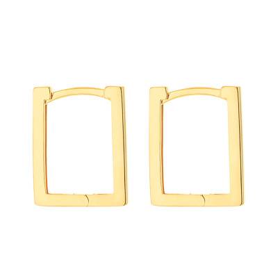 Créoles Rectangulaires en Or Jaune 375 - Emanessence