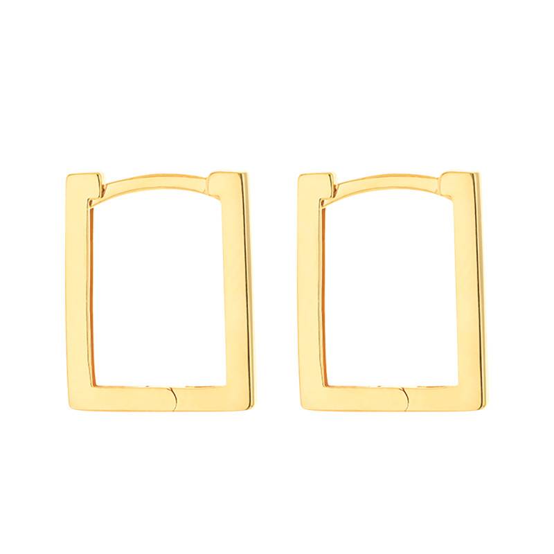 Rectangular Hoop Earrings in 375 Yellow Gold - Emanessence