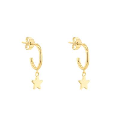 Boucles d'Oreilles Étoile en Or Jaune 375 - Emanessence