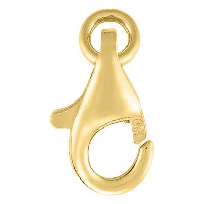 Fermoir Mousqueton Or Jaune 750, 11 x 5 mm pour chaîne 0,90 à 2 mm - Les Essentiels