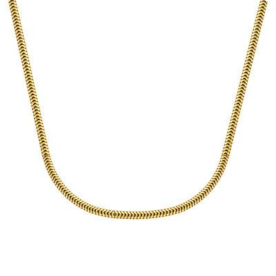 375/1000 Yellow Gold Round Serpentine Chain, 45 cm Length, 0.80 mm Width - Manillon