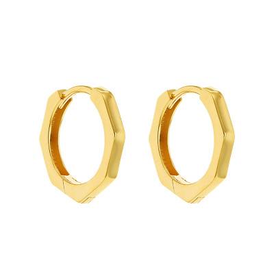 Créoles Hexagonales en Or Jaune 375 - Emanessence