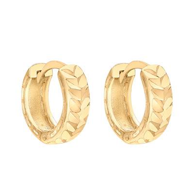 Créoles Diamantées en Or Jaune 375, Diamètre 12,50 mm - Emanessence