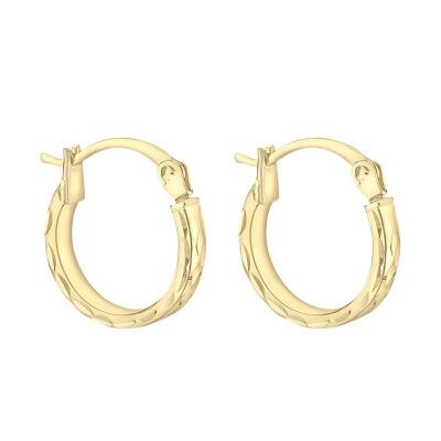Créoles en Or Jaune 375, Diamètre 12,50 mm - Emanessence