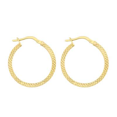 Créoles Cobra en Or Jaune 375, Diamètre 20 mm - Emanessence