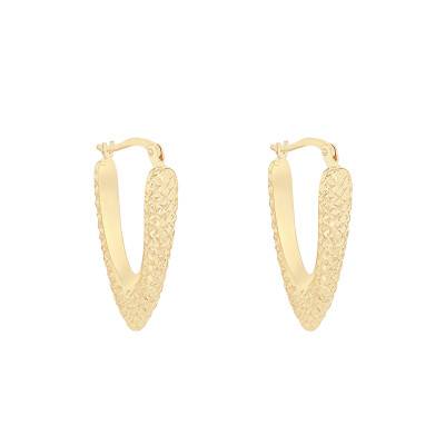 Créoles Allongées & Diamantées en Or Jaune 375 - Emanessence