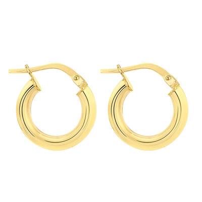 Créoles en Or Jaune 375, Diamètre 15 mm - Emanessence