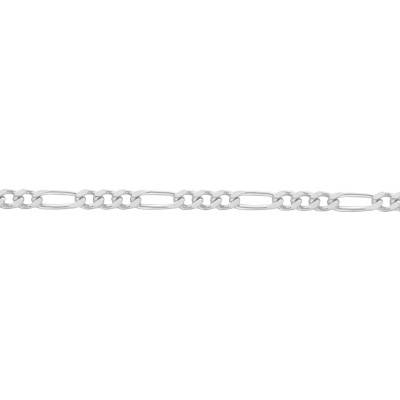 Chaîne Maille Figaro Alternée en Argent 925, Longueurs 42 à 60 cm, Largeur 4 mm - Manillon