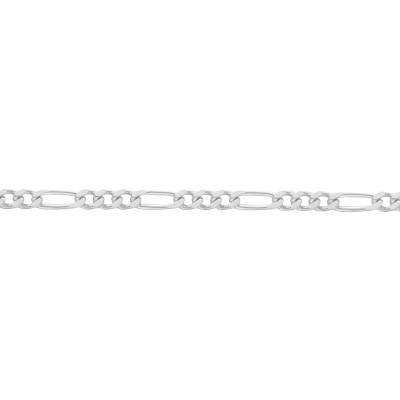 925 Silver Figaro Chain, Length 42 to 60 cm, Width 3 mm - Manillon