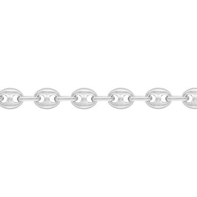 925 Silver Hollow Coffee Bean Chain Bracelet, Length 18 cm to 21 cm, Width 6 mm - Manillon