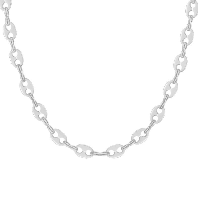 Solid Coffee Bean Chain in 925 Silver, Length 42 cm to 60 cm, Width 4,50 mm - Manillon