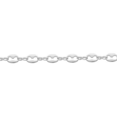 Solid Coffee Bean Chain in 925 Silver, Length 42 cm to 60 cm, Width 4,50 mm - Manillon