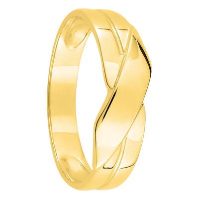 750/1000 Yellow Gold Crossover Ring - Emanessence
