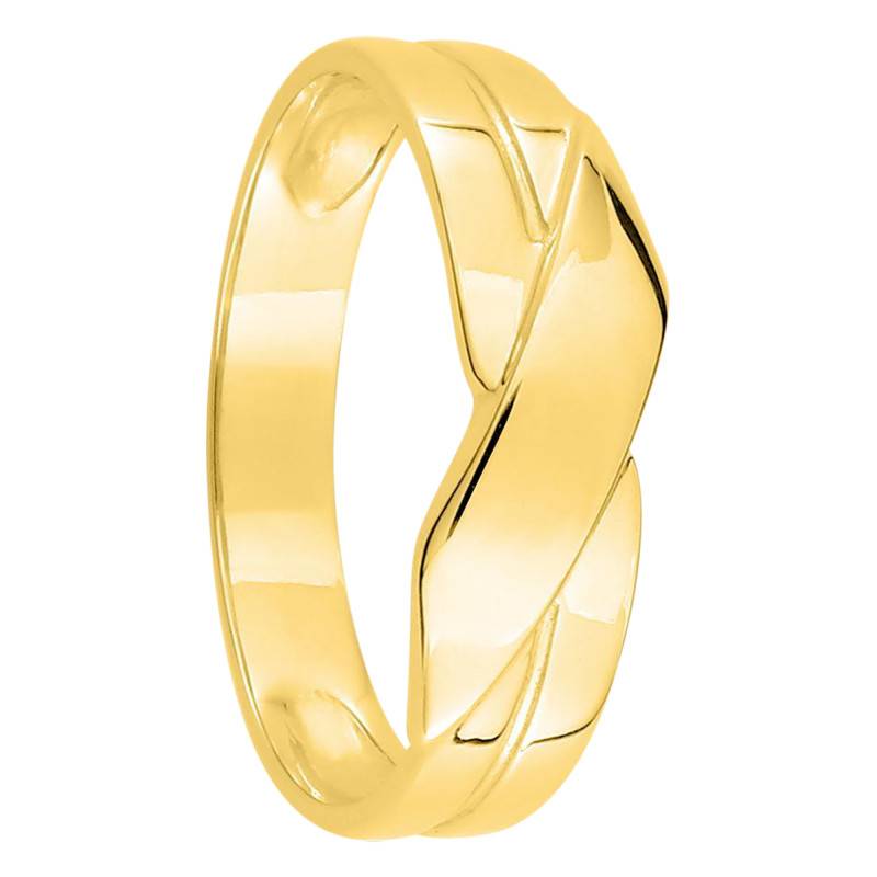 750/1000 Yellow Gold Crossover Ring - Emanessence