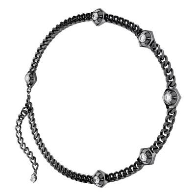 Collier Numina Métal Ruthénié & Cristaux Blancs - 5677987 - Swarovski
