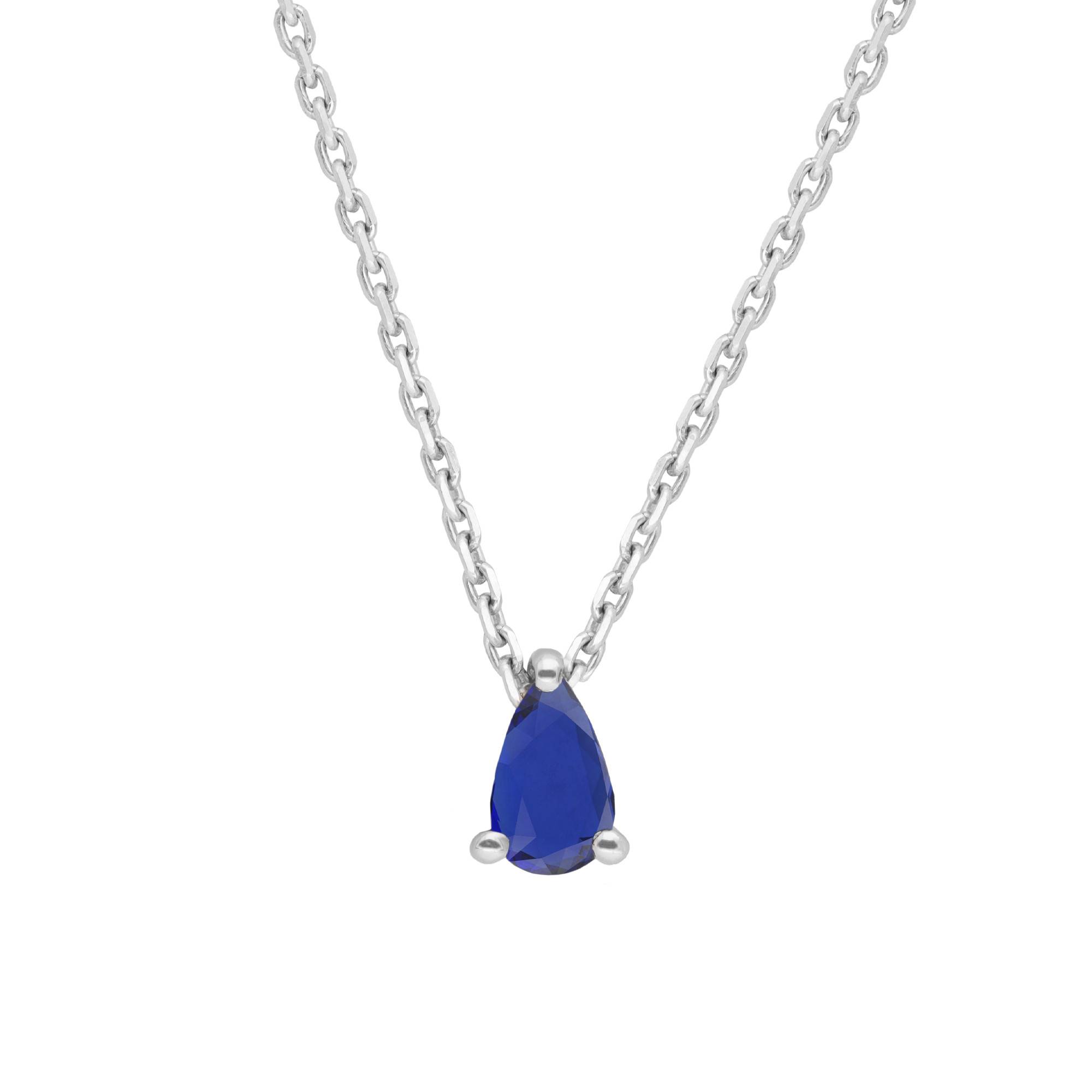 Pendentif En Argent 925 Avec Saphir Blanc Naturel De 35 Carats Certifié - Taille émeraude - Neuf Sans Boîte