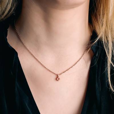 Rose Gold & Rose Quartz Pendant - Aurora