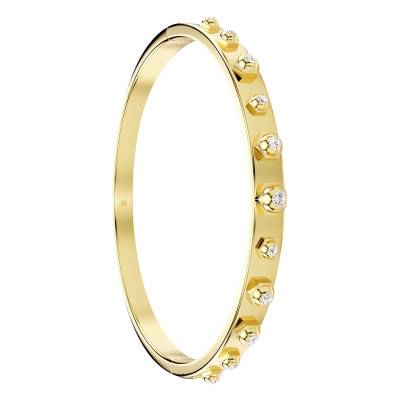 Numina Gold-Plated Metal & White Crystal Bangle - 5686944 - Swarovski