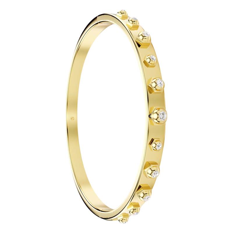 Numina Gold-Plated Metal & White Crystal Bangle - 5686944 - Swarovski