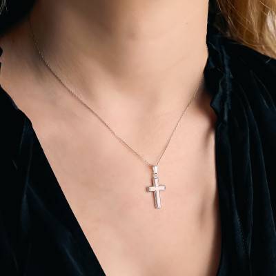 925 Silver Brown Cross Pendant - Vandona