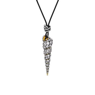 Collier Idyllia Métal Doré, Cordon Noir & Cristaux Blancs - 5684083 - Swarovski