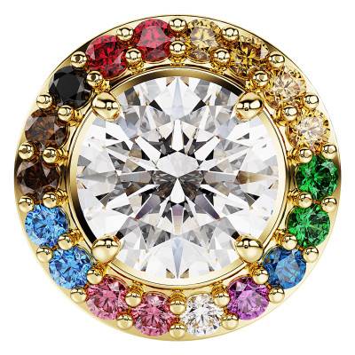 Broche Matrix Ronde Métal Doré & Cristaux Multicolores - 5685576 - Swarovski