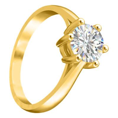 Solitaire 6 griffes Or Jaune 750 & Diamant D/IF certifié GIA - Ocarat