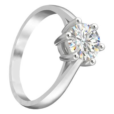 750/1000 White Gold Diamond D/IF GIA 6-Prong Solitaire Ring - Ocarat