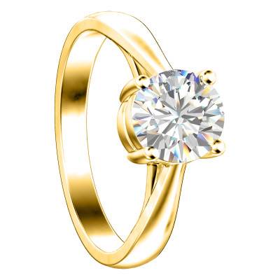Solitaire 4 griffes Or Jaune 750 & Diamant G/VS2 certifié GIA - Ocarat