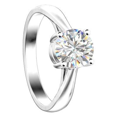 Solitaire 4 griffes Or Blanc 750 & Diamant G/VS2 certifié GIA - Ocarat