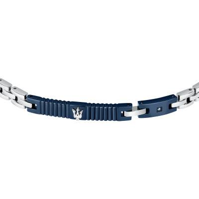 Two-Tone Steel & Diamond 0,0045 ct Bracelet, Length 18 cm to 21,50 cm - JM423ATY17 - Maserati