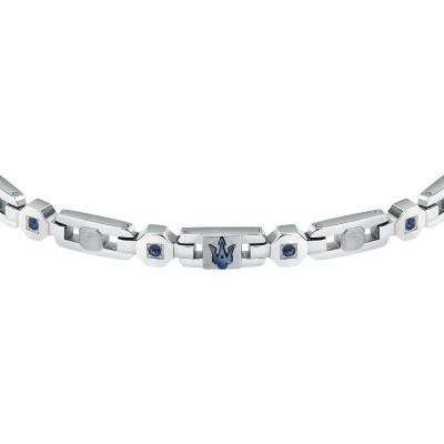 Iconic Steel and Blue Crystals Bracelet, Length 18 cm to 21.50 cm - JM423AVD15 - Maserati