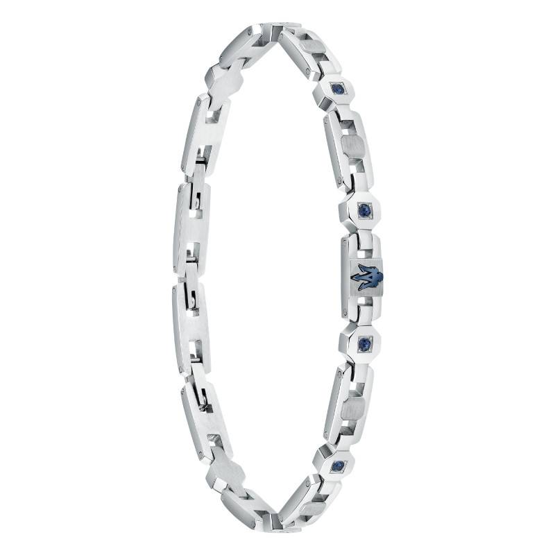 Iconic Steel and Blue Crystals Bracelet, Length 18 cm to 21.50 cm - JM423AVD15 - Maserati