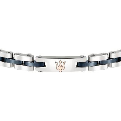 Two-Tone Steel & Blue Ceramic Bracelet, 21 cm - JM220ASR08 - Maserati