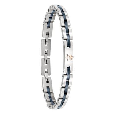 Two-Tone Steel & Blue Ceramic Bracelet, 21 cm - JM220ASR08 - Maserati