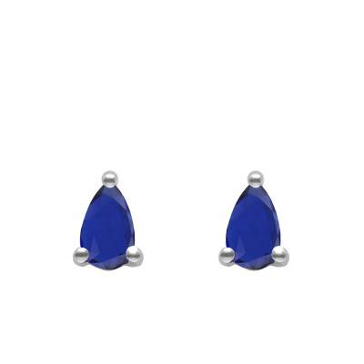 375/1000 White Gold & 0.50 ct Sapphire Stud Earrings - Aurora