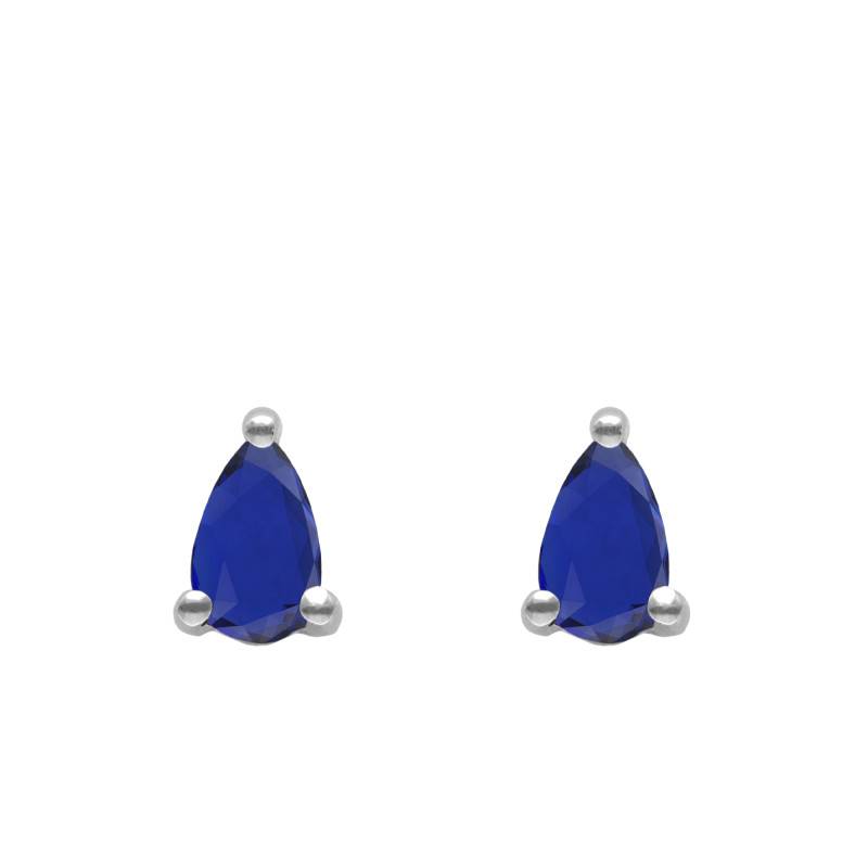 375/1000 White Gold & 0.50 ct Sapphire Stud Earrings - Aurora
