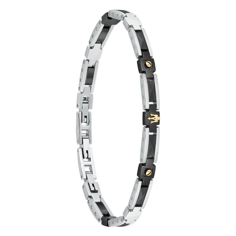 Iconic Stainless Steel & Yellow Gold Bracelet, 18.50 cm to 21.50 cm - JM423ATZ30 - Maserati