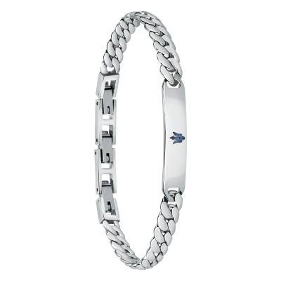 Bracelet Iconic Maille Cubaine en Acier, Longueur 22 cm - JM222AVD05 - Maserati