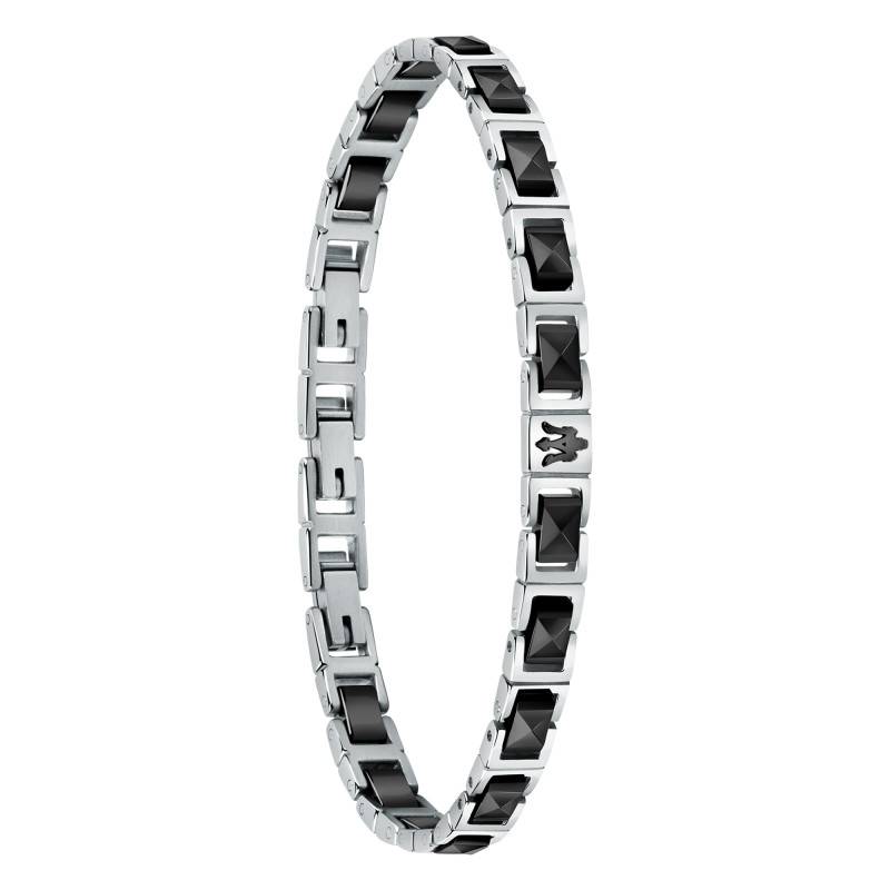 Iconic Stainless Steel & Ceramic Bracelet, 22 cm - JM420ATI07 - Maserati