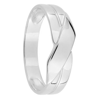 Bague Anneaux Croisés en Or Blanc 750 - Emanessence