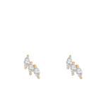 Boucles d'oreilles Triple en Or Jaune 375 & Oxydes de Zirconium