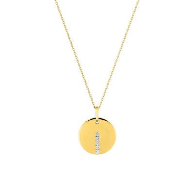 Collier Rond en Or Jaune 375 & Oxydes de Zirconium, Longueur 40 à 42 cm - Emanessence