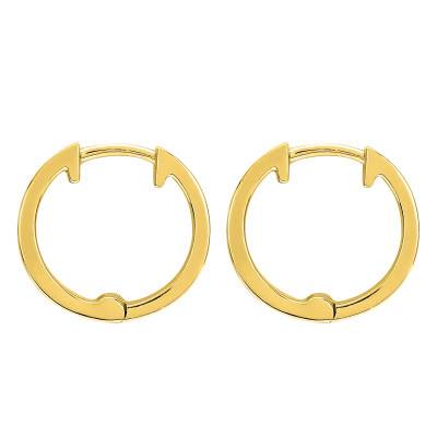 Boucles d'Oreilles Créoles en Or Jaune 750 & Diamants 0,07 ct - Emanessence